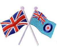The England Store Royal Air Force (RAF) Ensign crossed with Union Jack flag iron or sew on patch