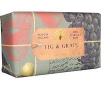 The English Soap Company Anniversary Wrapped Soap Bar, Fig Scented Shea Butter Soap, Moisturising Soap Bar for Body, Fig and Grape Scent 190g