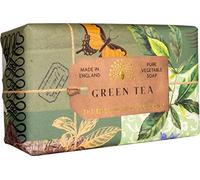 The English Soap Company Anniversary Wrapped Soap Bar, Green Tea Scented Shea Butter Soap, Moisturising Soap Bar for Body, Green Tea Scent 190g