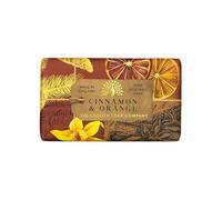 The English Soap Company Anniversary Wrapped Soap Bar, Cinnamon Shea Butter Soap Bar, Moisturising Soap Bar for Face and Body, Cinnamon and Orange Scent 190g