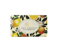 The English Soap Company Vintage Wrapped Lemon and Mandarin Scent Soap Bar - Luxury Shea Butter Soap with Fresh Citrus Fragrance - Moisturising, Vegan, Plastic-Free & Sustainable - 190g