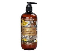 The English Soap Company Indian Sandalwood Hand and Body Wash - Vegan Friendly Anniversary Collection with Aloe Vera & Vitamin E, Warm Spiced Woody Scent, Recyclable Bottle, Made in England - 500ml