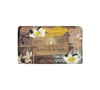The English Soap Company Anniversary Wrapped Soap Bar, Sandalwood Shea Butter Soap Bar, Moisturising Soap Bar for Face and Body, Indian Sandalwood Scent 190g