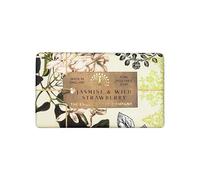 The English Soap Company Anniversary Wrapped Soap Bar, Jasmine Shea Butter Soap Bar, Moisturising Soap Bar for Face and Body, Jasmine and Wild Strawberry Scent 190g