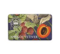 The English Soap Company Royal Botanical Gardens Kew Wrapped Soap Bar, Lavender Shea Butter Soap Bar, Moisturising Soap Bar for Face and Body, Apricot Vetiver Scent 240g