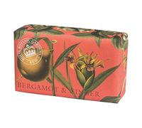 The English Soap Company Kew Gardens Bergamot and Ginger Soap - Luxury Vegan Soap Bar Enriched with Shea Butter - Citrus and Spice Scent, Cruelty-Free, Recyclable Packaging, Made in England - 240g