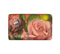 The English Soap Company Royal Botanical Gardens Kew Wrapped Soap Bar, Rose Shea Butter, Moisturising for Face and Body, Summer Rose Scent 240g