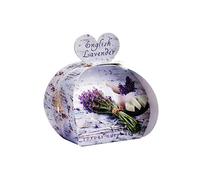 The English Soap Company Packed Guest Soaps, Sandalwood Shea Butter Heart Shaped Soaps, Moisturising Soaps for Face and Body, English Lavender Scent 3 x 20g