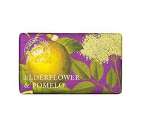 The English Soap Company Royal Botanical Gardens Kew Wrapped Soap Bar, Elderflower Shea Butter Soap Bar, Moisturising Soap Bar for Face and Body, Elderflower and Pomelo Scent 240g