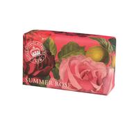 The English Soap Company Royal Botanical Gardens Kew Wrapped Soap Bar, Rose Shea Butter, Moisturising for Face and Body, Summer Rose Scent 240g