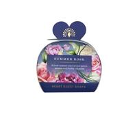 The English Soap Company Packed Guest Soaps, Sandalwood Shea Butter Heart Shaped Soaps, Moisturising Soaps for Face and Body, Summer Rose Scent Scent 3 x 20g