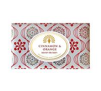 The English Soap Company Vintage Wrapped Soap, Cinnamon Scented Shea Butter Soap Bar, Moisturising for Body, Cinnamon and Orange Scent 190g