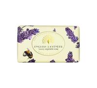 The English Soap Company Vintage Wrapped Soap Bar, English Lavender Shea Butter Soap Bar, Moisturising Soap Bar for Face and Body, English Lavender Scent 190g