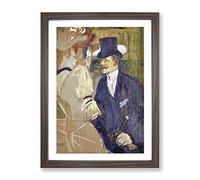 The Englishman By Henri De Toulouse Lautrec Classic Painting Framed Print | A2 Walnut Framed Wall Art | Ready to Hang | Classic Historical Picture | Living Room Bedroom Lounge Office