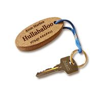 The Engraved Touch | Design Your Own Personalised Boat Floating Oval Cork Keyring | Real Cork |