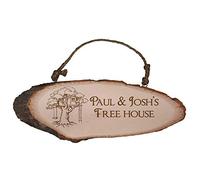 The Engraved Touch | Design Your Own Tree House Personalised Rustic Wooden Plaque | Real Wood |