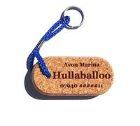 The Engraved Touch | Medium | Design Your Own Personalised Boat Floating Oval Cork Keyring | Real Cork |