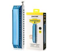 The enhanced chromatic harmonica key is C, professional 16 hole 64 tone harmonica for adults, students and harmonica enthusiasts with blue cover (EAP-16)