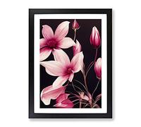 The Enigmatic Flowers Framed Print | A2 Black Framed Wall Art | Ready to Hang | Modern Floral Picture | Living Room Bedroom Lounge Office