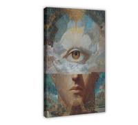 The Enlightened Visionary Eye - Surrealistic Spiritual Cosmic Awareness Art Canvas Poster Wall Art Decor Print Picture Paintings for Living Room Bedroom Decoration 24x36inch(60x90cm)