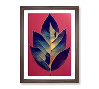 The Entrancing Leaf Framed Wall Art Print A2 Walnut