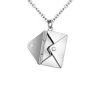 The Envelope Necklace Shows Off Your Unique Temperament And Can Be Opened Valentine's Day Envelopes Crystal Charms for Jewelry Making (A, One Size)