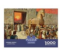 The Epic of The Trojan War Wooden Jigsaw Puzzle Waterproof 1000 Piece Puzzles for Adults Colourful Educational Games