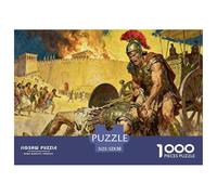 The Epic of The Trojan War Wooden Jigsaw Puzzle Waterproof 1000 Piece Puzzles for Adults Fun Home Decoration
