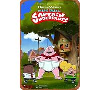 The Epic Tales Of Captain Underpants Animated TV Series Art Vintage Funny Tin Sign Metal Tin Sign 8X12 Inch for Cafe Bar Bedroom Wall Decorative