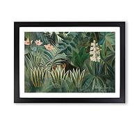 The Equatorial Jungle by Henri Rousseau Framed Wall Art Print A2 Black