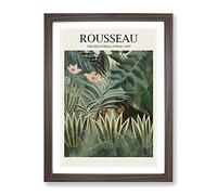 The Equatorial Jungle By Henri Rousseau Framed Wall Art Print A4 Walnut