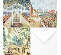 The Eric Ravilious Greenhouse Greetings Card Collection - 3 Cards & 3 White Envelopes. Printed on 300gm Invercote card stock. All materials are FSC approved.