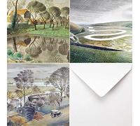 The Eric Ravilious Rivers and Ponds Greetings Card Collection - 3 Cards & 3 White Envelopes.