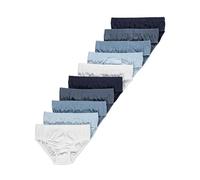 The Essentials Direct Boys Pack of 10 Briefs Underpants Knickers Underwear Blue White Mix Age 2-16 Cotton Rich UK Ex Stores (UK, Age, 8 Years, 9 Years, Regular, Blue White Mix)