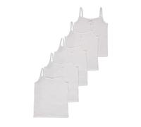 The Essentials Direct Girls Pack of 5 CAMI Vests Soft Cotton Underwear White Pastel Age 2-12 UK EX Stores (White, 8-9 Years)