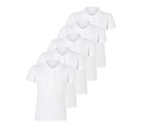 The Essentials Direct Girls Pack of 5 White Polo Shirts Sizes 4 to 16 Years 100% Cotton UK Ex Stores School Uniform (UK, Age, 5 Years, 6 Years, Regular, White)