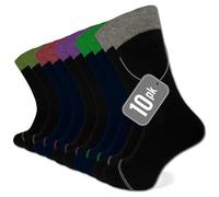 The Essentials Wardrobe 10PK Mens Colored Top Ankle Socks - UK 9-11/EU 43-45 - Assorted