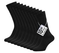 The Essentials Wardrobe 10PK Mens Drop Needle Ankle Socks - UK 6-8.5/EU 39-42.5 - Black