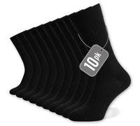 The Essentials Wardrobe 10PK Mens Drop Needle Ankle Socks - UK 9-11/EU 43-45 - Black