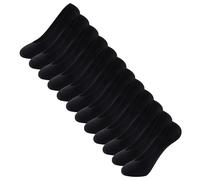 The Essentials Wardrobe 12PK Ladies Invisible Socks - UK 4-8/EU 37-42 - Black