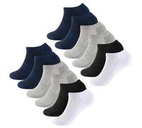 The Essentials Wardrobe 12PK Mens Half Terry Trainer Socks - UK 9-11/EU 43-45 - Assorted