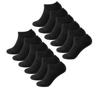 The Essentials Wardrobe 12PK Mens Half Terry Trainer Socks - UK 9-11/EU 43-45 - Black