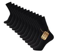 The Essentials Wardrobe 12PK Mens Premium Modal Blend Socks - UK 6-8.5/EU 39-42.5 - Black