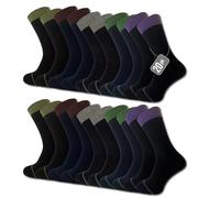 The Essentials Wardrobe 20PK Mens Colored Top Ankle Socks - UK 9-11/EU 43-45 - Assorted