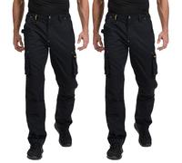 The Essentials Wardrobe 2PK Mens JIKKS Workwear Trousers - Regular - 40R - Black