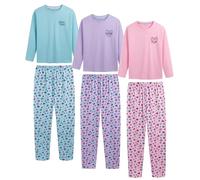 The Essentials Wardrobe 3PK Girls LS Long Pyjamas- Heart - 12-13 Yrs