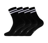 The Essentials Wardrobe 4PK Ladies Yoga/Pilates Ankle Socks - Bamboo - UK 4-8/EU 37-41 - Black
