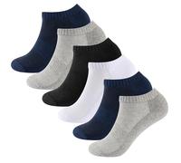 The Essentials Wardrobe 6PK Ladies Half Terry Trainer Socks - UK 4-8/EU 37-42 - Assorted