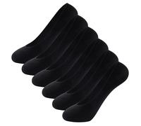 The Essentials Wardrobe 6PK Ladies Invisible Socks - UK 4-8/EU 37-42 - Black