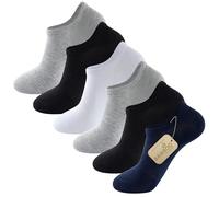 The Essentials Wardrobe 6PK Mens Bamboo Trainer Socks - UK 9-11/EU 43-45 - Assorted